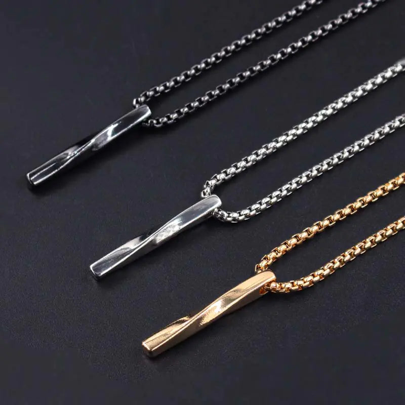 Men's Twisted Column Pendant