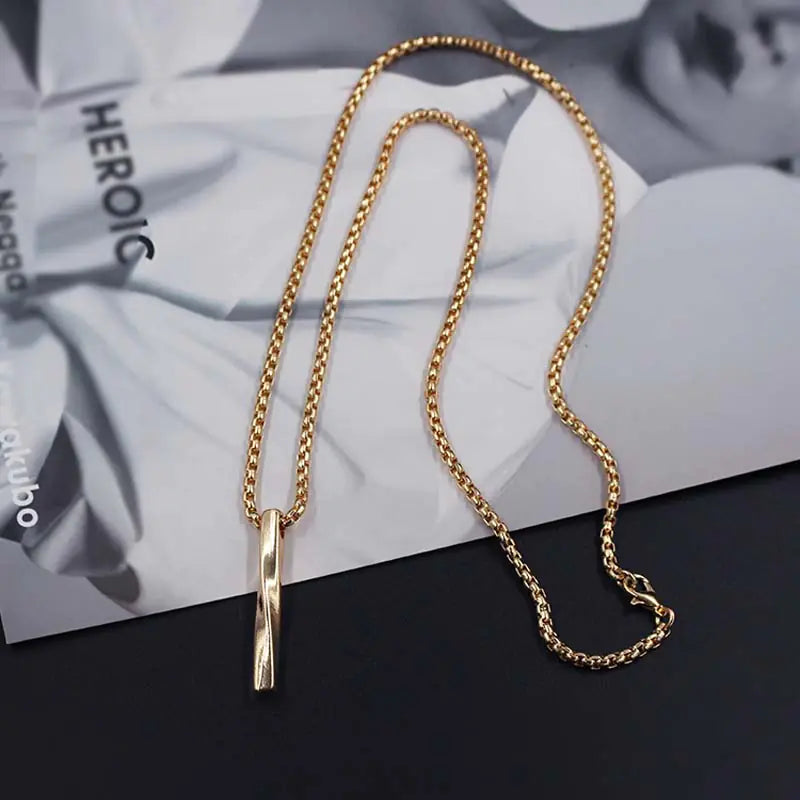 Men's Twisted Column Pendant